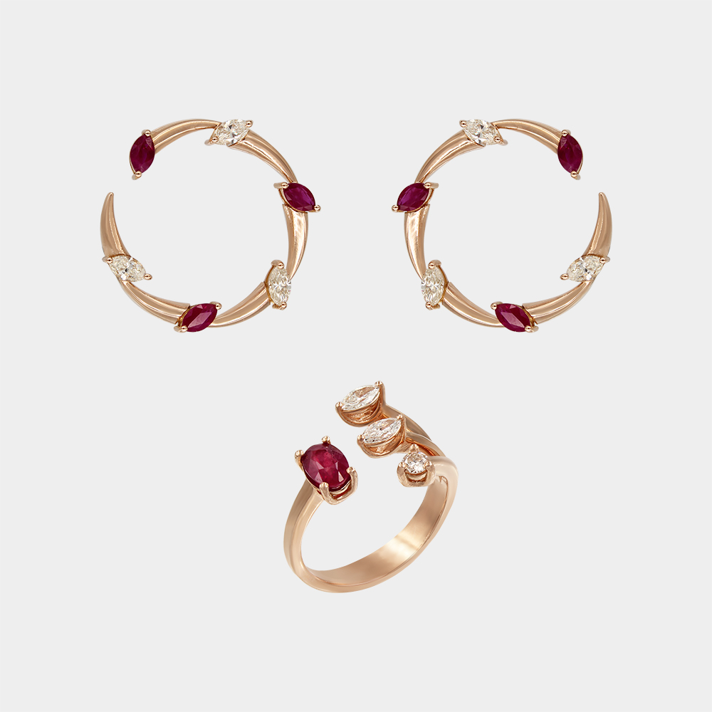 DIAMOND HALF SET GOLD 18KT