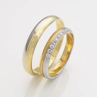 WEDDING RINGS GOLD 18KT br NEED THE FINGER SIZES TO CALCULATE