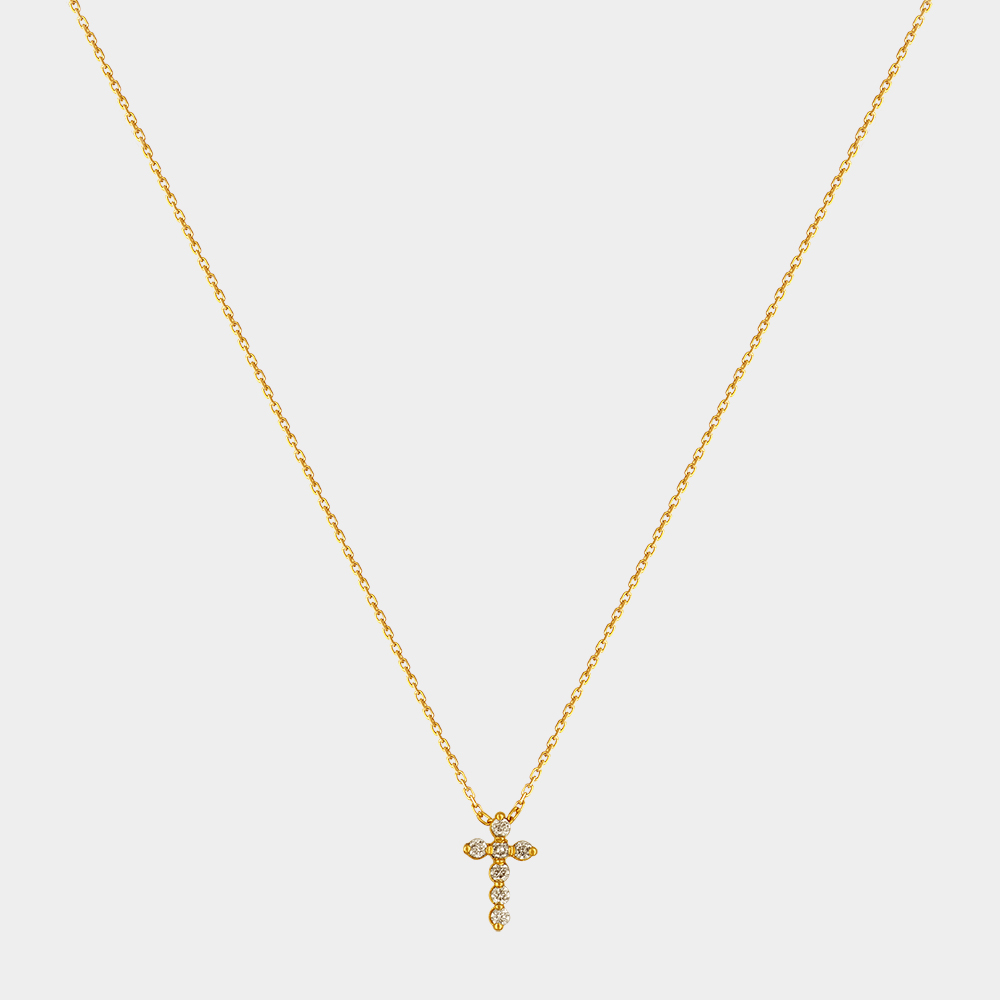 DIAMOND  CROSS CHAIN GOLD 18KT