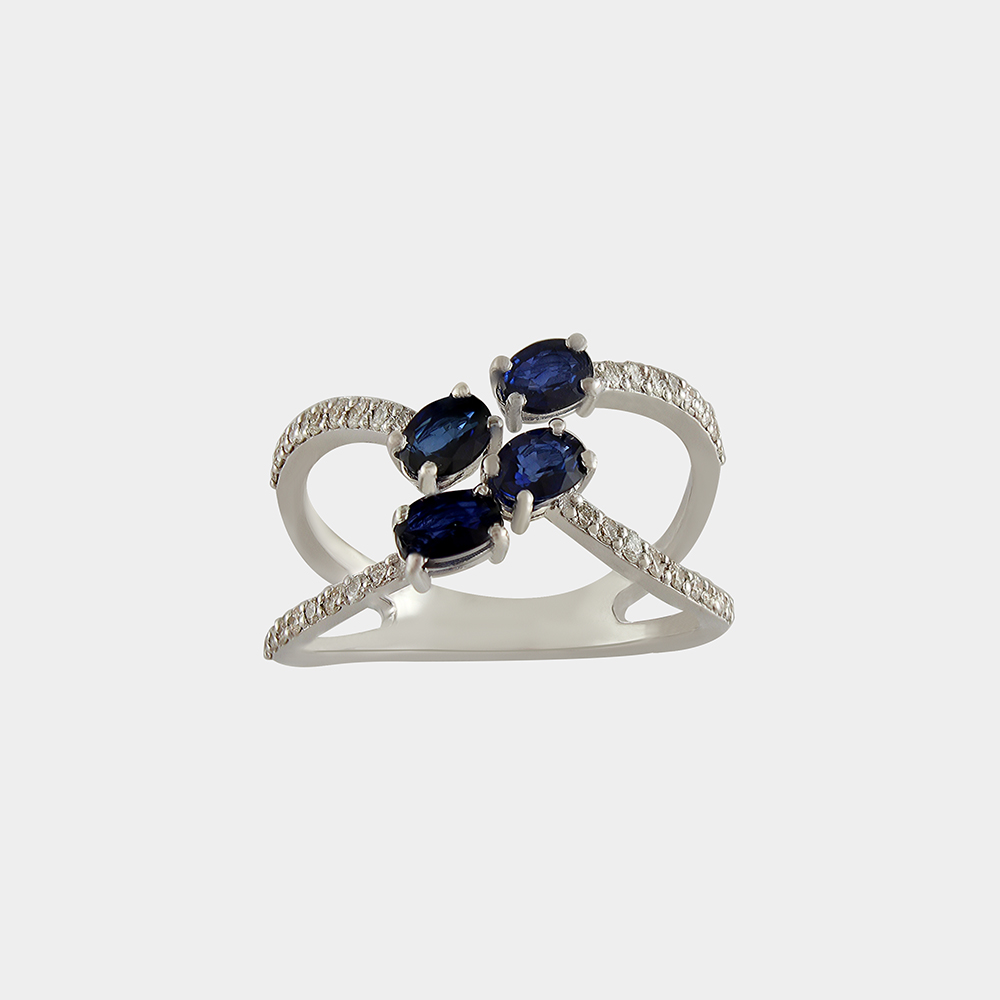 10 Carat Oval Blue Ceylon Sapphire & Diamond Halo Ring